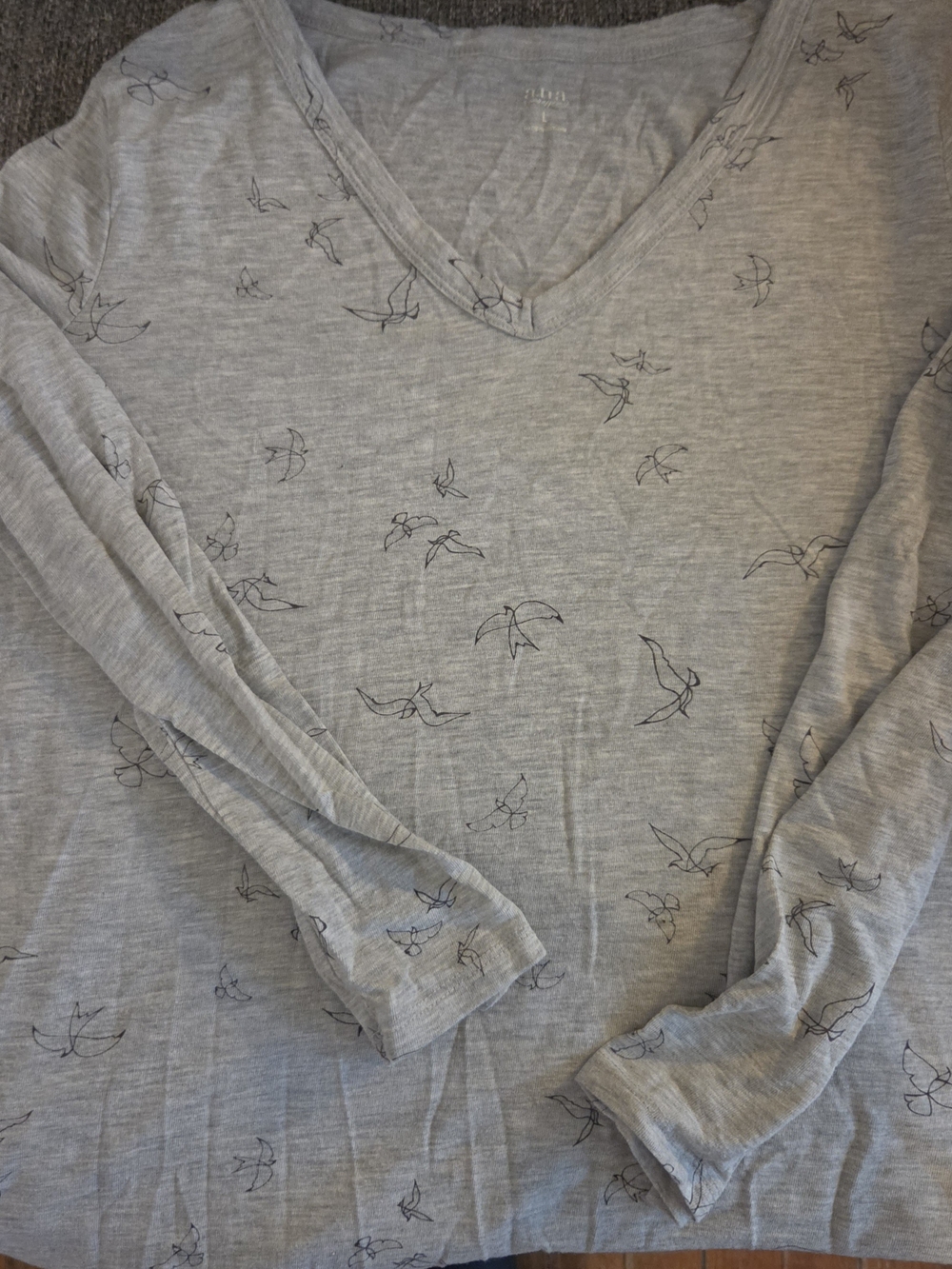 a.n.a Light Gray Knit Top with Subtle Heathering